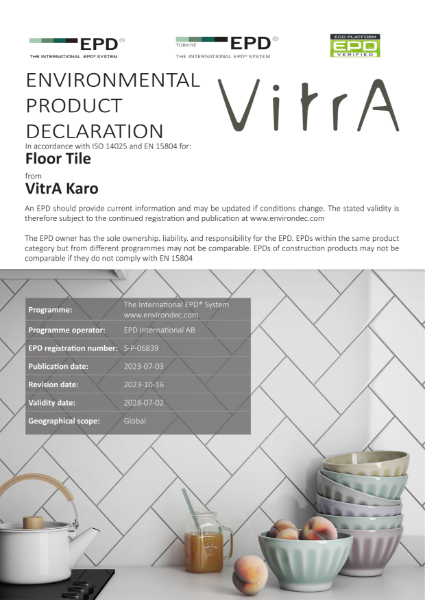 EPD Certificate for Floor Tiles