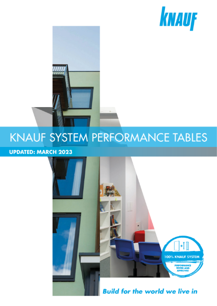 Knauf System Performance Tables - March 2023 | Knauf UK | NBS Source