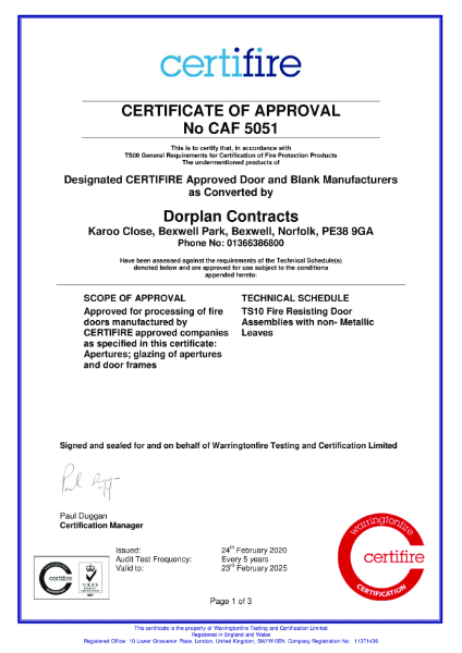 Certificate of Approval cdfa