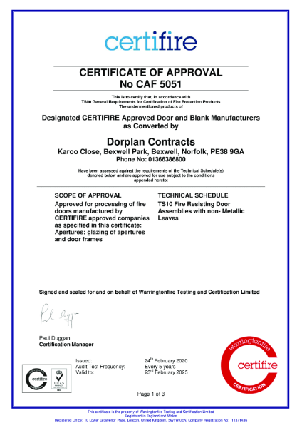 Certificate of Approval