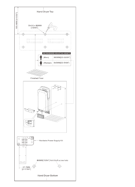 BlueDry Jet Blade (HD-BD1091) Installation Template