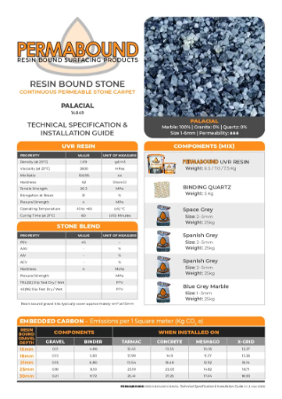 Resin Bound Stone — Palacial TDS