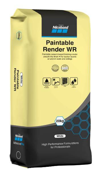 Paintable Render WR - Highly Polymer-Modified Render