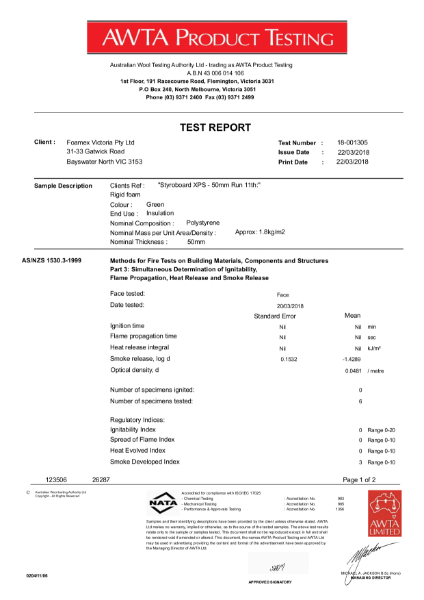 AWTA Test Report - Depolyline XPS