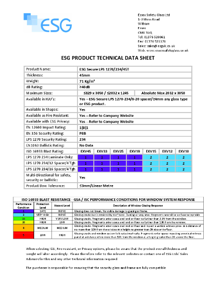 ESG Secure LPS 1270-234-45T-Data Sheet