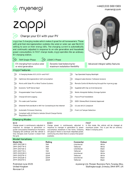 zappi Datasheet