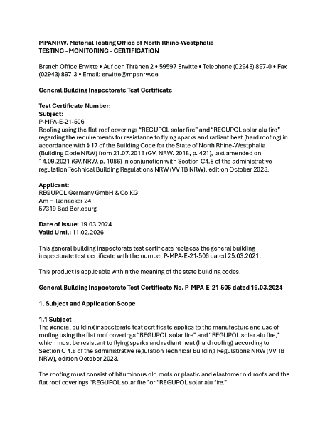 Reaction to Fire Classification