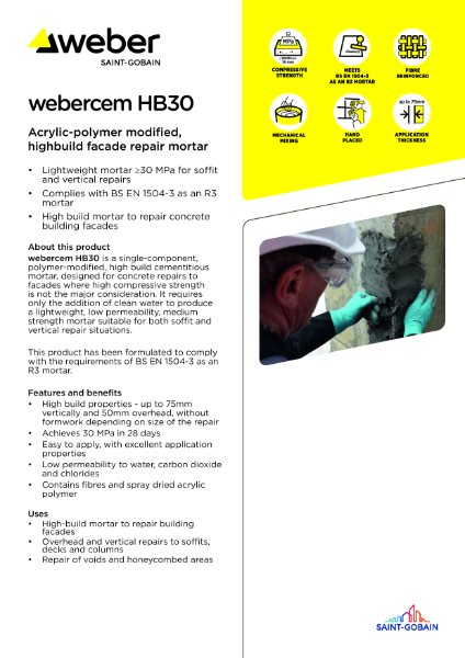 webercem HB30 - Technical datasheet
