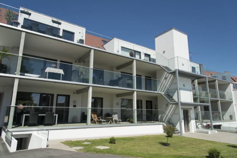 Private apartment building in Denmark features Easy Glass Slim glass balcony railings