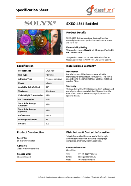 SXEG-4861 Bottled Specification Sheet