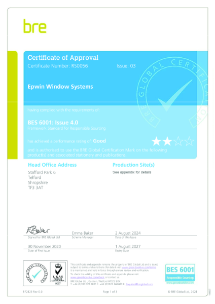 BES 6001 Responsible Sourcing 