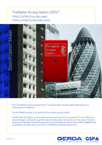 Firefighter Access Switch – Product Data Sheet