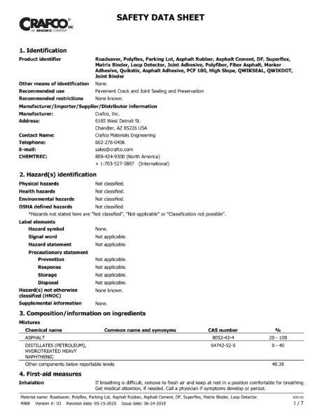 Crafco-Roadsaver-Polyflex-Safety-Data-Sheet