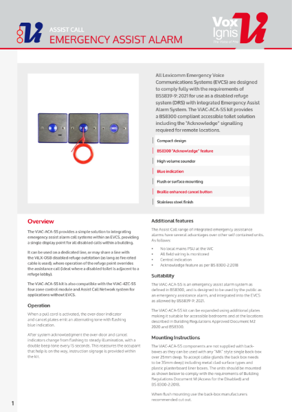 ViAC-ACA-SS Emergency Assistance Alarm