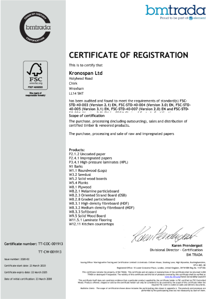 FSC Chain of Custody Certification