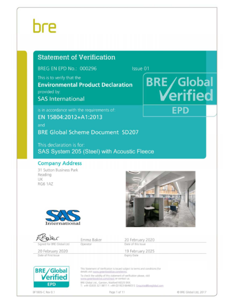 SAS205 Acoustic Fleece EPD