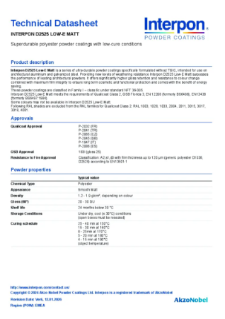 EMEA TDS Interpon D2525 Low-E Matt