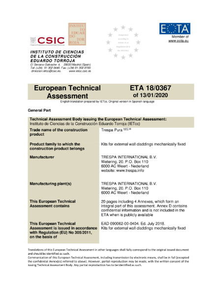 European Technical Approval (ETA)