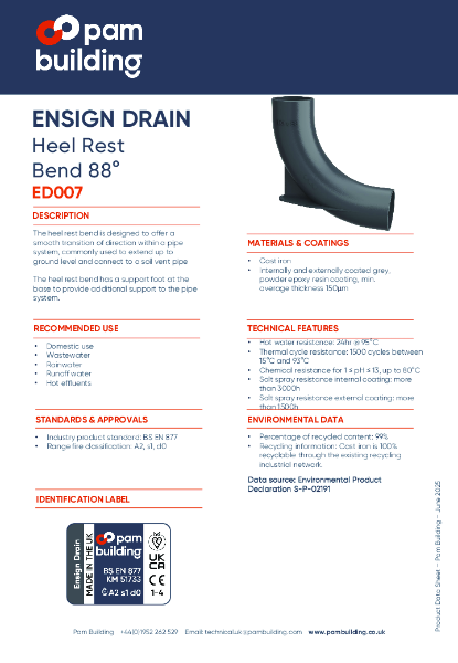 ED007 - 88° HEEL REST BEND