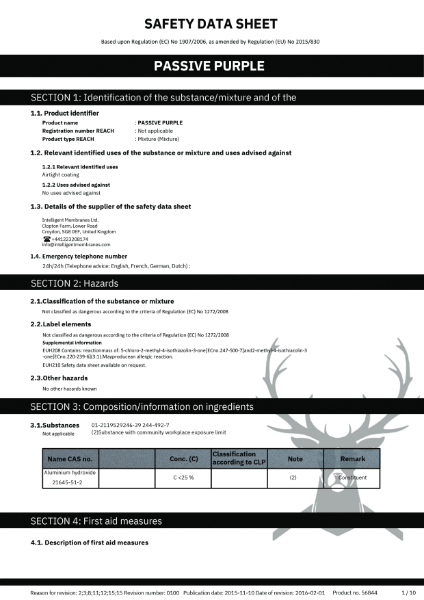 Passive Purple - Safety Data Sheet
