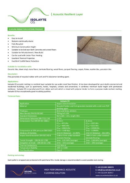 SRS Isolayte OS Datasheet