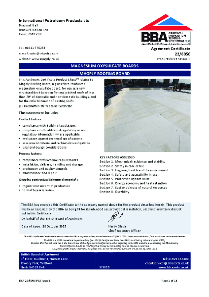 BBA Agrément Certificate