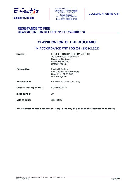 Fire classification report - EUI-24-000167A