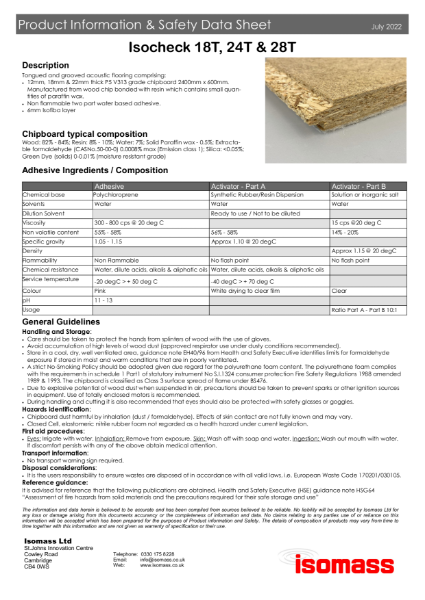 Isocheck 18T, 24T, 28T - Safety Data Sheet