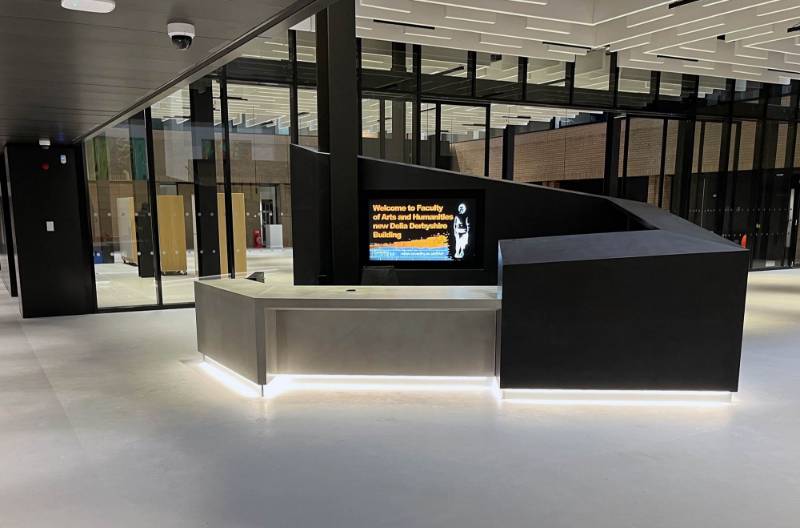 Concrete Reception Desk at Coventry University