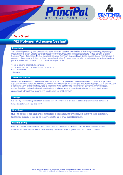 MS polymer adhesive sealant datasheet