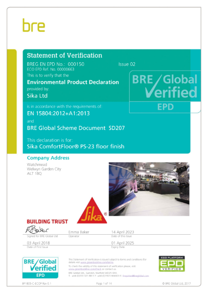 EPD - Sika ComfortFloor PS-23