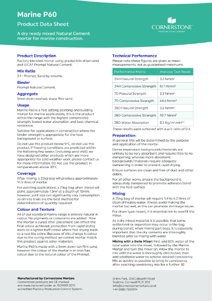 Marine P60 - Product Data Sheet