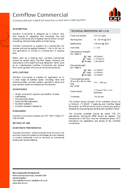 Cemflow Commercial TDS