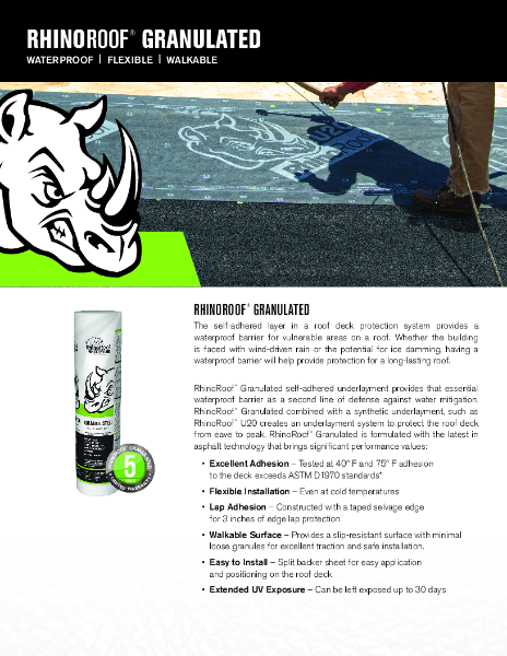 RhinoRoof Granulated Data Sheet