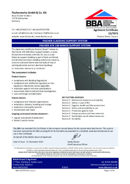 BBA Agrément Certificate