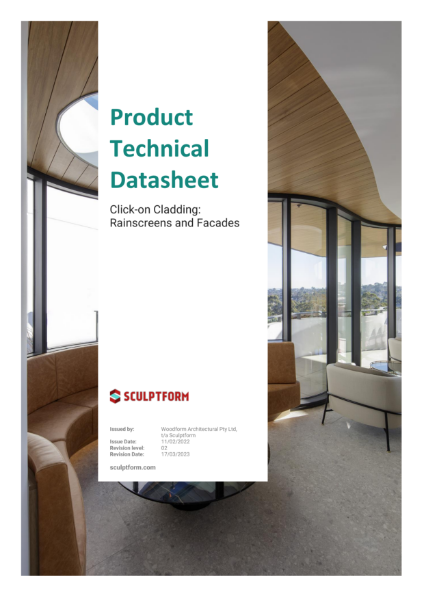 Sculptform Product Technical Datasheet - Click-on Cladding: Rainscreens and Facades