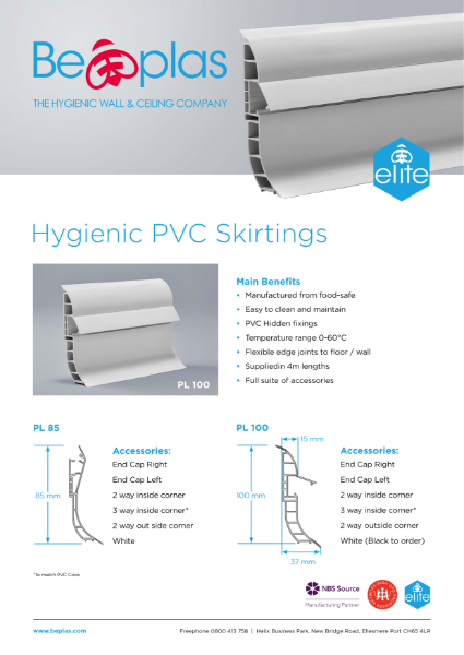 Beplas Elite Hygienic PVC Skirting