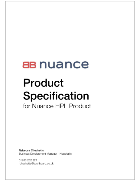 Nuance Specification- HPL