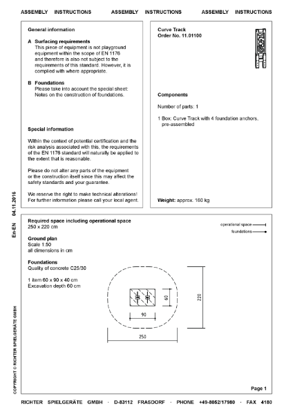 11.01100 - Curve Track - Assembly Instructions