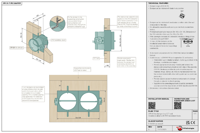 CR120 - DW145 compliant installation guide - CLT wall