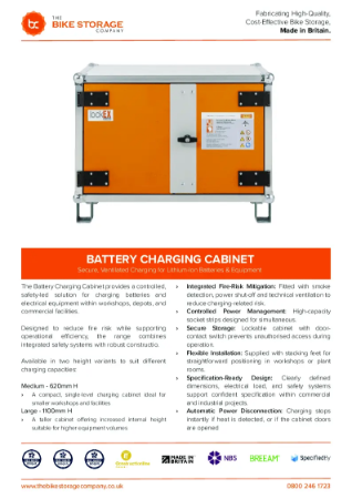 Battery Charging Cabinet - Data Sheet