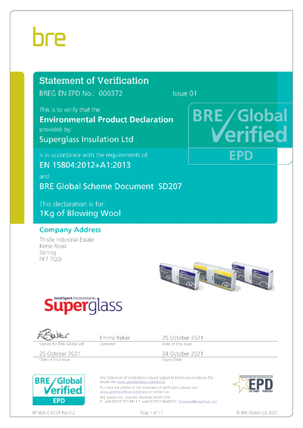 Environmental Product Declaration (EPD) - Blowing Wool Insulation
