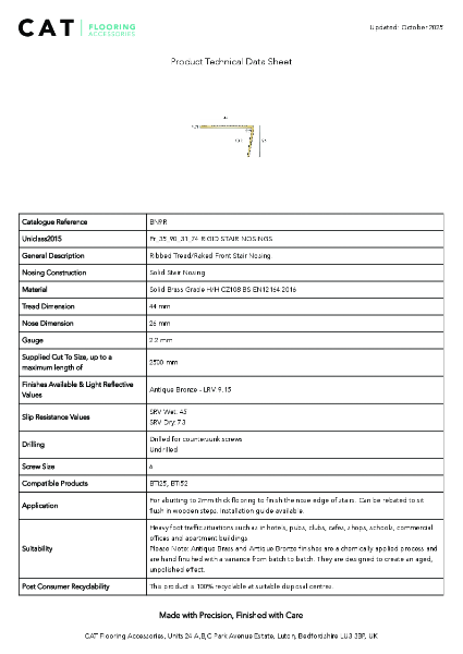 BN9R Antique Bronze Technical Datasheet