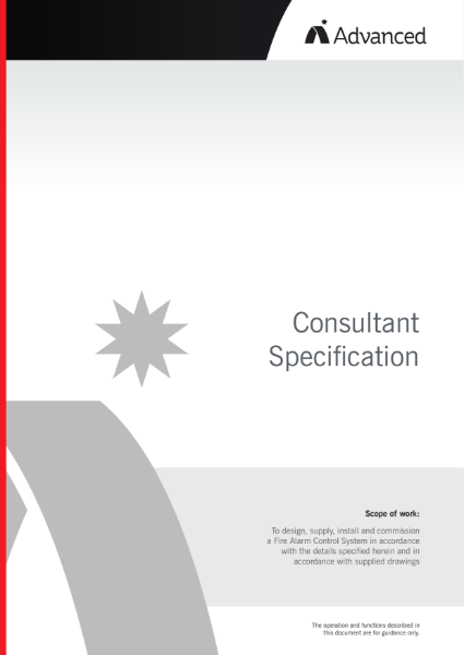 Consultant Specification - EN54 Parts 2 and 4 Fire System