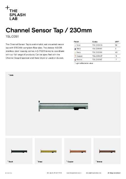 Chanel Sensor Tap Datasheet