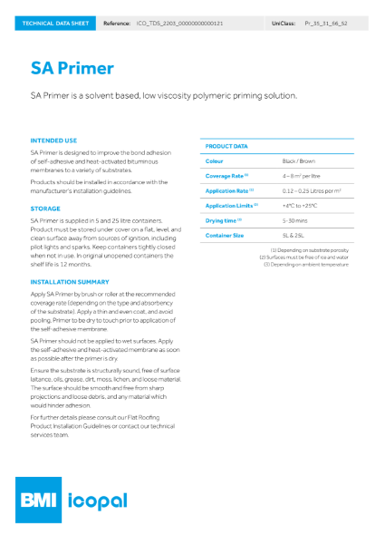 Icopal SA Primer Technical Data Sheet