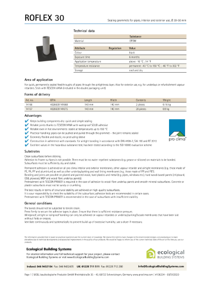 Roflex 30 Technical Datasheet