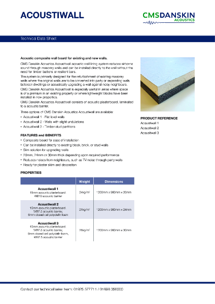 CMS Danskin Acoustics Acoustiwall - TDS issue 2 10 2025