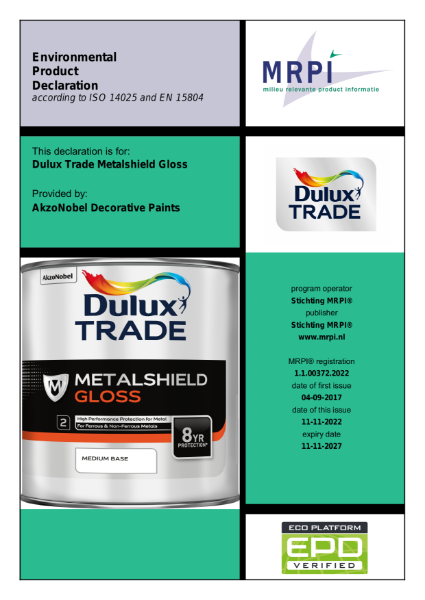 Dulux Trade Metalshield Gloss EPD