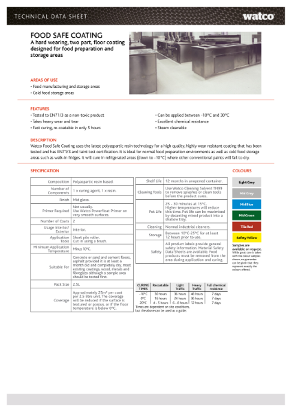 Data Sheet: Food Safe Coating